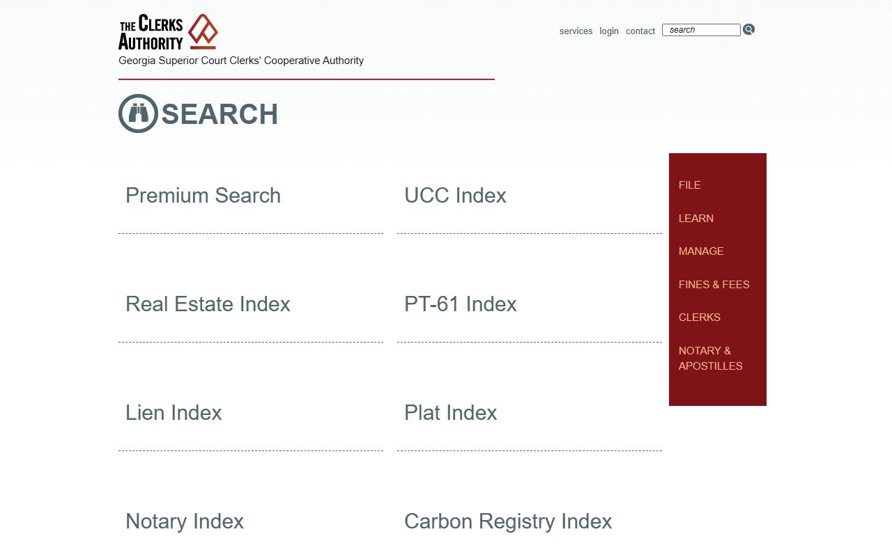 GSCCCA search tools for Calhoun County Clerk indexes