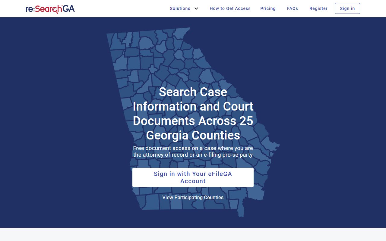 Calhoun County court records re:SearchGA court record portal