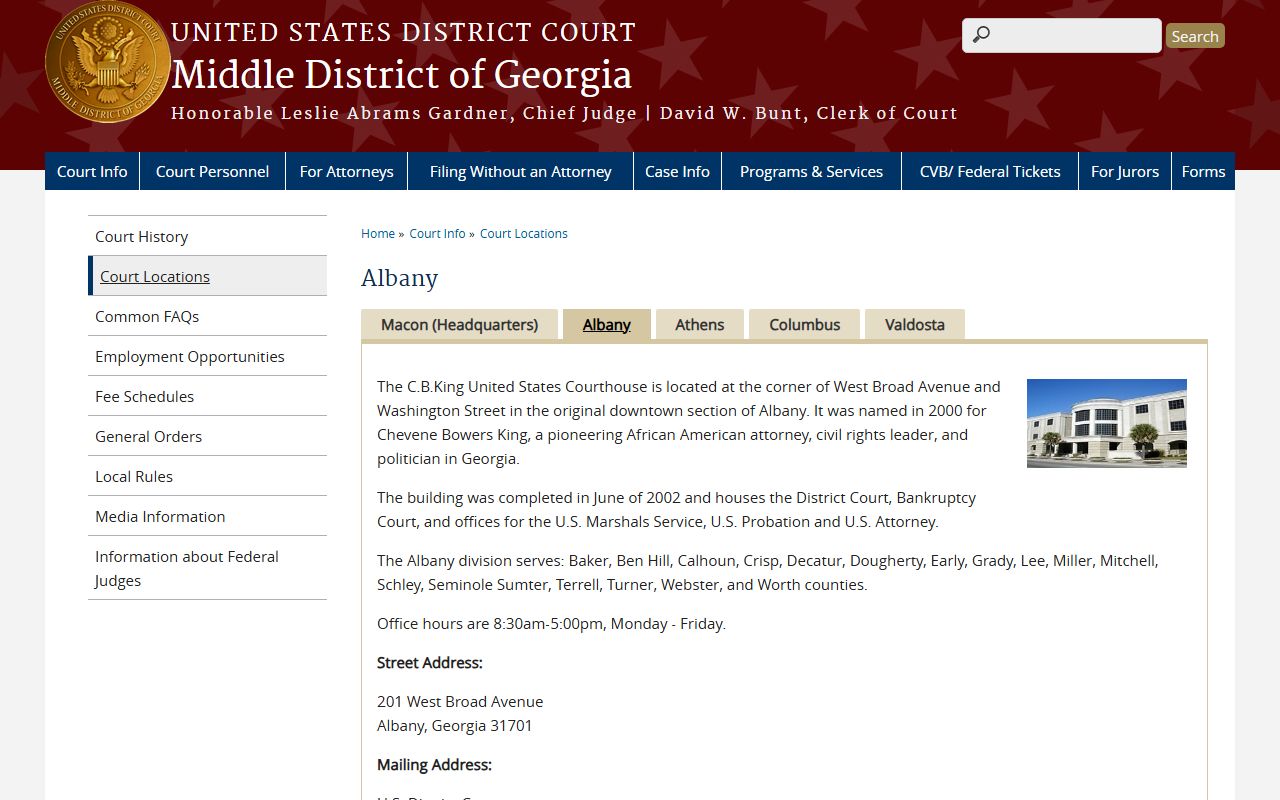 South Georgia Judicial Circuit page for Calhoun County Superior Court records
