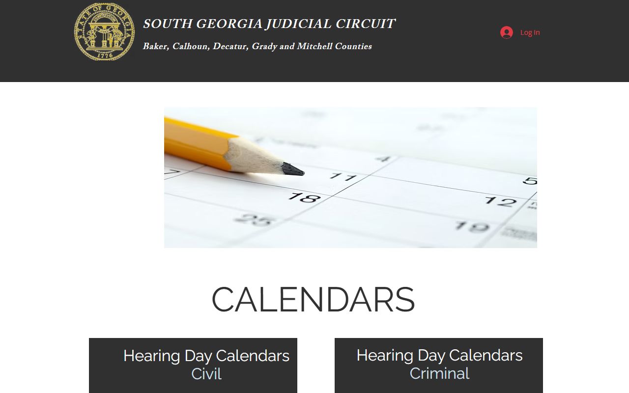 Calhoun County Court records circuit public calendars