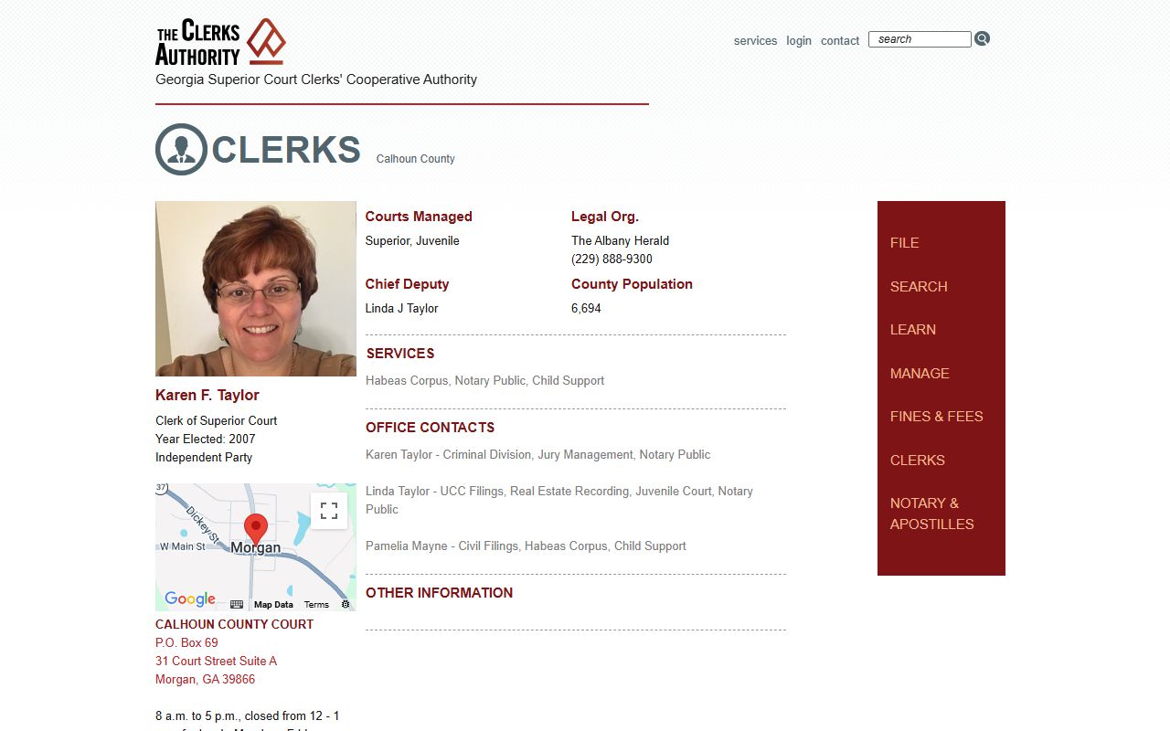 Calhoun County Court records GSCCCA clerk profile