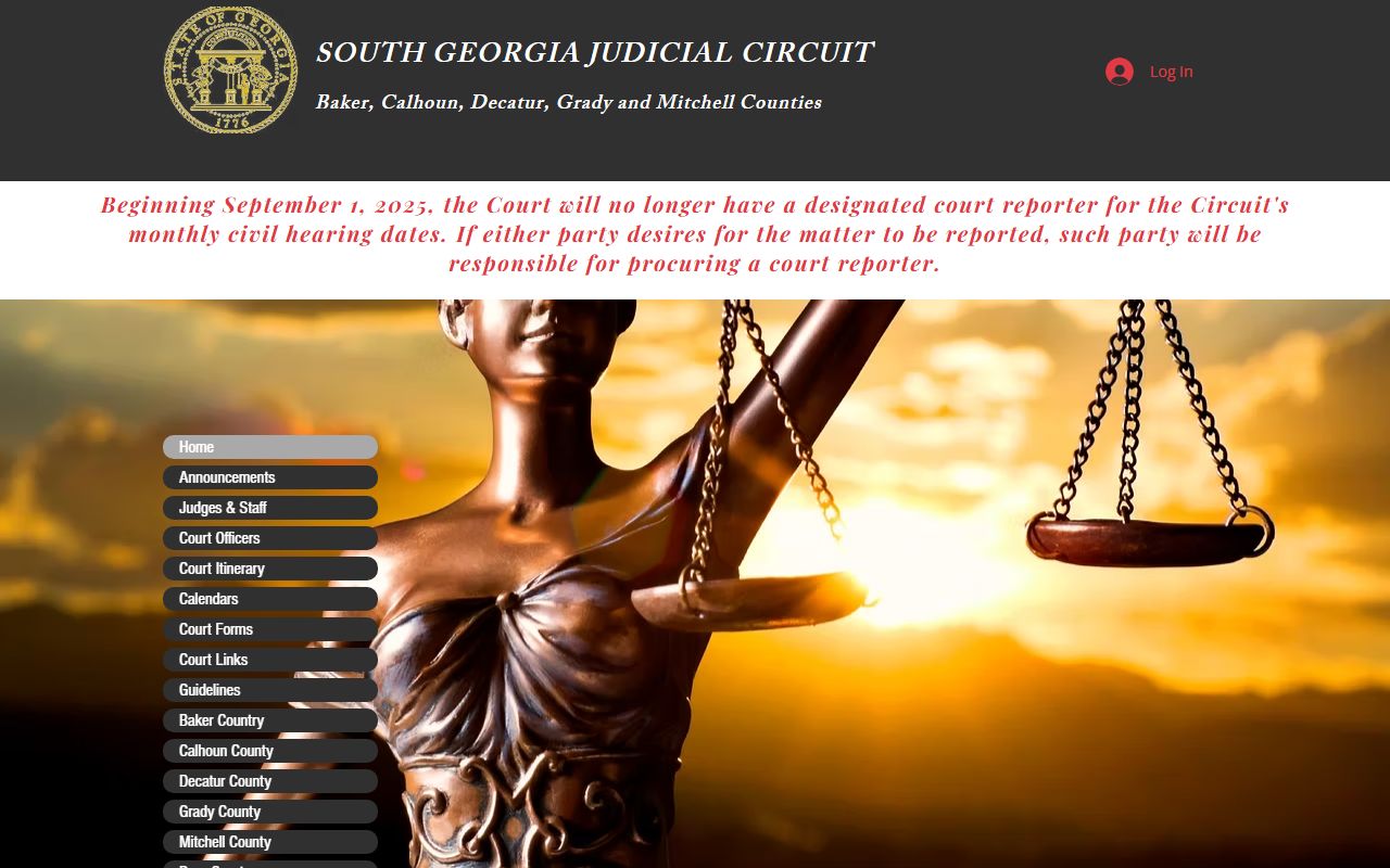 Calhoun County Court records South Georgia Judicial Circuit homepage