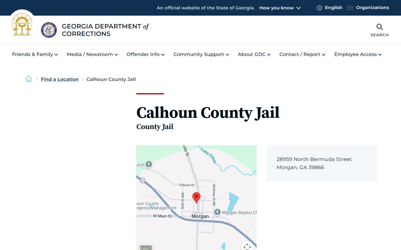 Calhoun County inmate search GDC Calhoun County Jail location