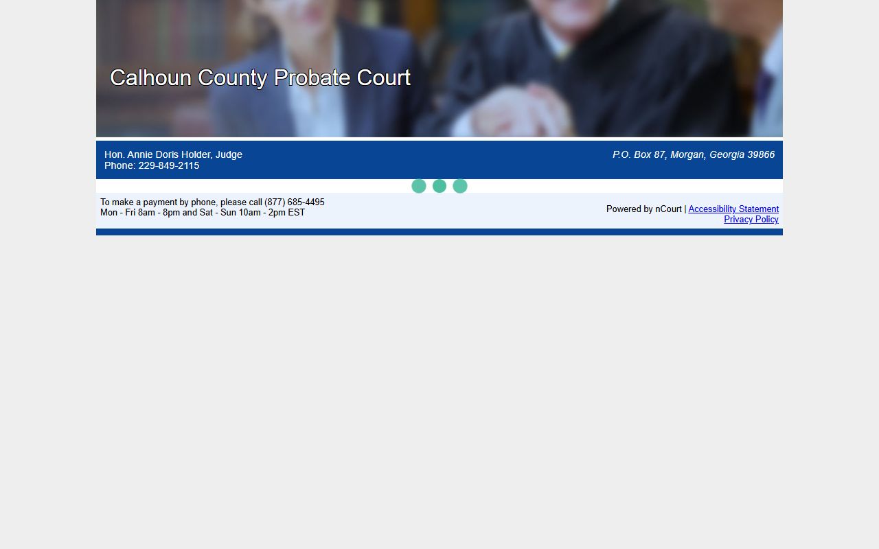 Calhoun County probate records Probate Court nCourt traffic payment portal