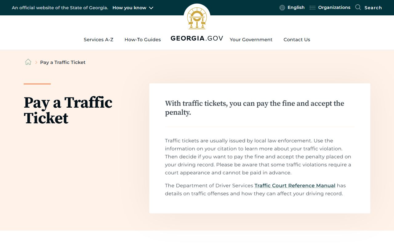 Calhoun County traffic court records Georgia ticket payment guidance